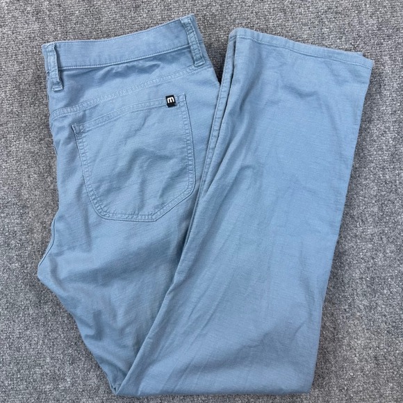 Travis Mathew Open To Close Pants Men's 34 Blue Golf Performance Chino 5-Pocket - Picture 1 of 15